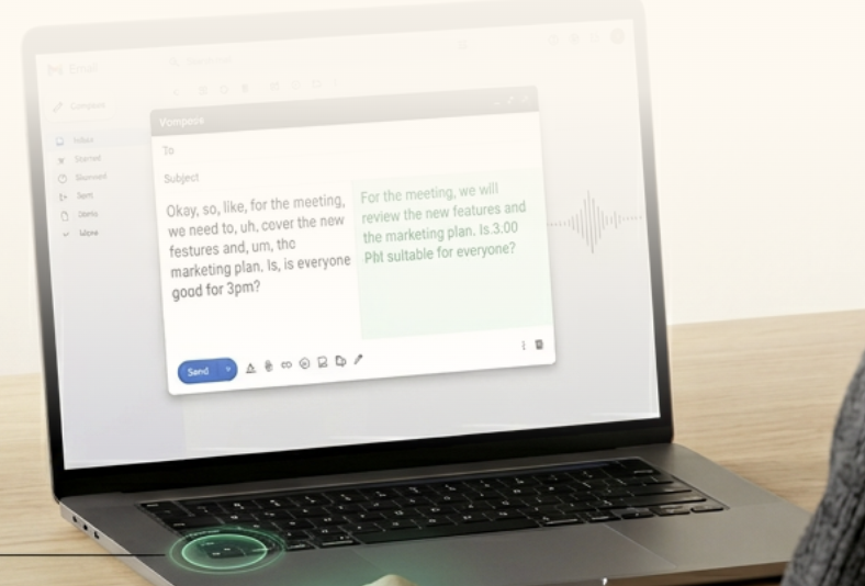 AiType on Mac composing an email in Gmail